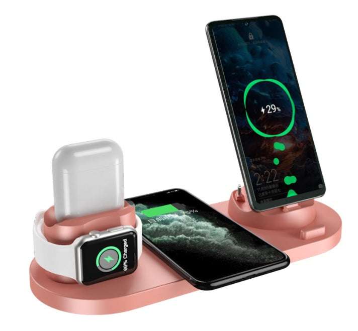 IPhone Wireless Fast Charger For Phone Fast Charging Pad For Phone Watch 6 In 1 Charging Dock Station