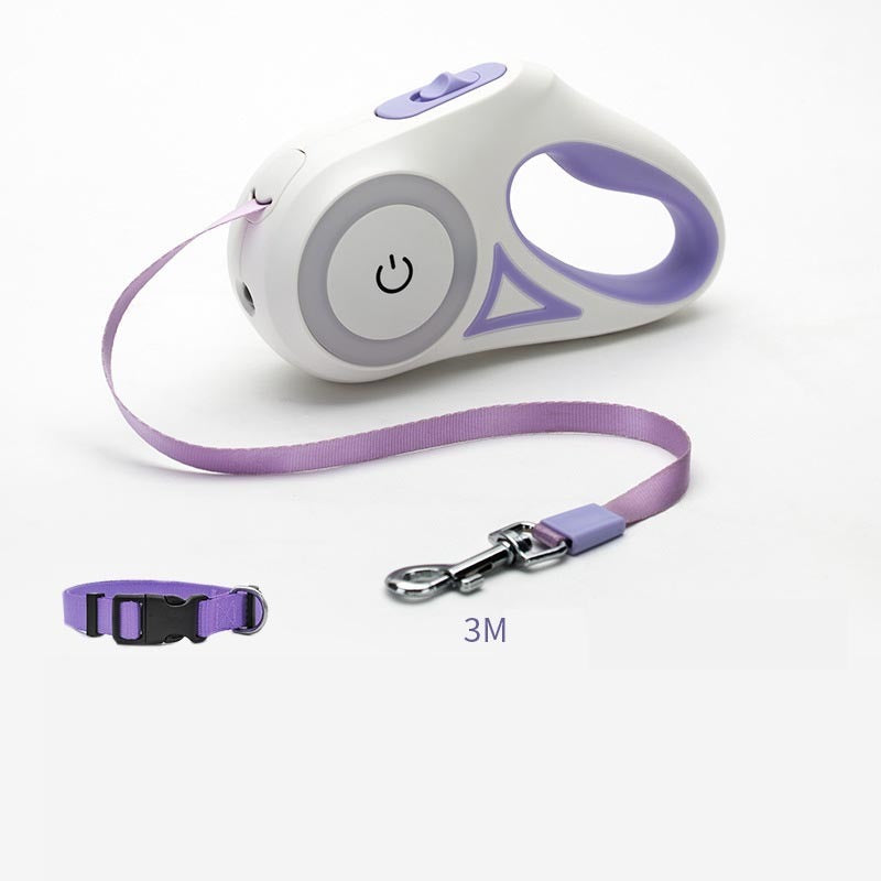 Retractable Leash And Dog Leash Dog Collar Spotlight Automatic Pet Dog Cat Traction Rope For Small Medium Dogs Pet Product