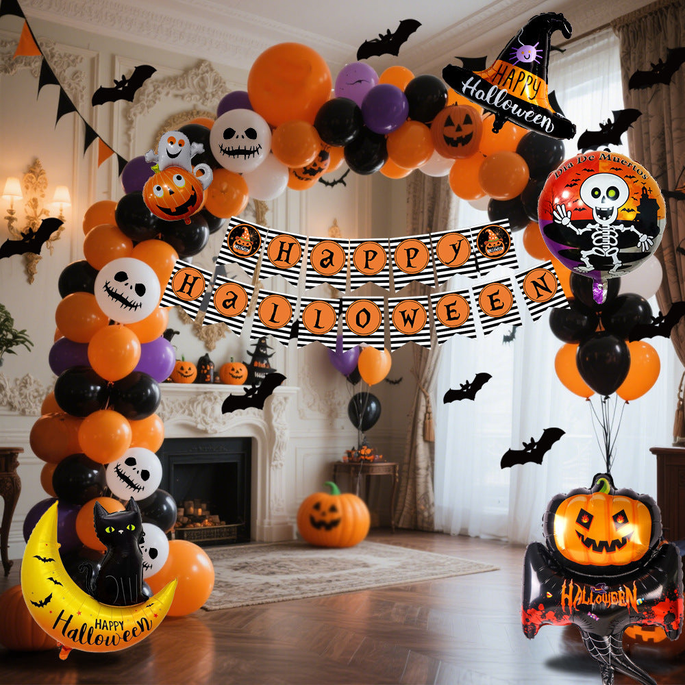 Halloween Party Decoration Hanging Flag Balloon Set