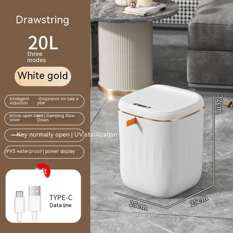 Automatic Smart Dustbin  Smart Trash Can With Lid For Bedroom And Living Room Kitchen Storage Box Trash Can Induction Small Car Box Smart Trash Bin