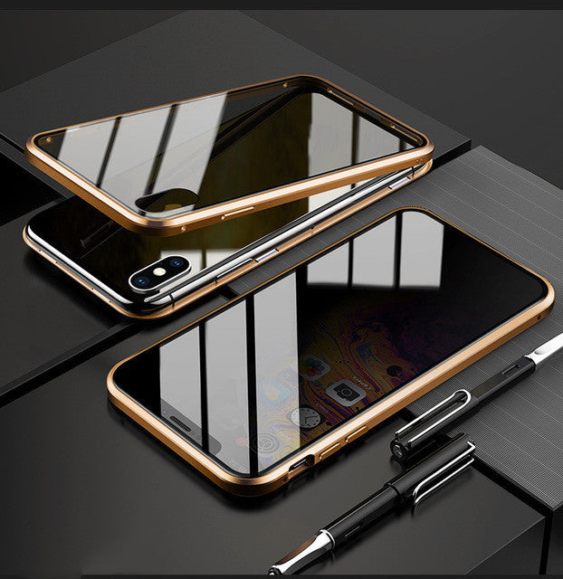 Anti-peep Phone Case Magnetic Protective Shell Magnetic Privacy Glass Case For Phone