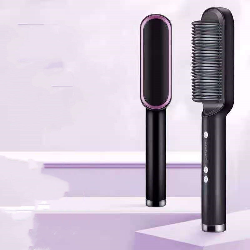 Hair Straightener Hot Comb Negative Ion Curling Tong Dual-purpose Electric Hair Brush New 2 In 1