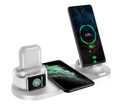 IPhone Wireless Fast Charger For Phone Fast Charging Pad For Phone Watch 6 In 1 Charging Dock Station