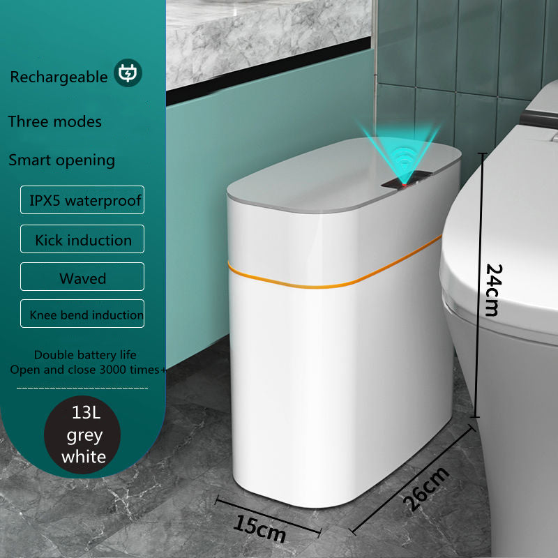 Automatic Smart Dustbin  Smart Trash Can With Lid For Bedroom And Living Room Kitchen Storage Box Trash Can Induction Small Car Box Smart Trash Bin
