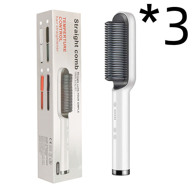 Hair Straightener Hot Comb Negative Ion Curling Tong Dual-purpose Electric Hair Brush New 2 In 1