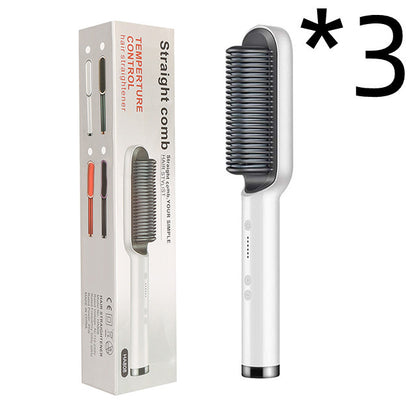 Hair Straightener Hot Comb Negative Ion Curling Tong Dual-purpose Electric Hair Brush New 2 In 1