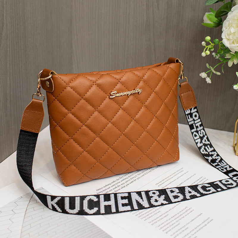 Women Trend Lingge Embroidery Female Shoulder Bags Fashion Chain Ladies Crossbody Purse