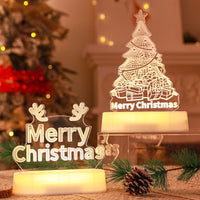 3D LED Christmas Night Light - Acrylic Holiday Lamp for Kids & Home Decor