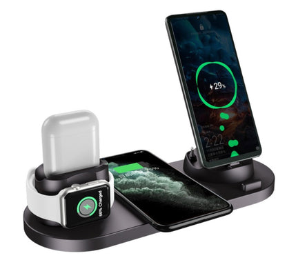 IPhone Wireless Fast Charger For Phone Fast Charging Pad For Phone Watch 6 In 1 Charging Dock Station