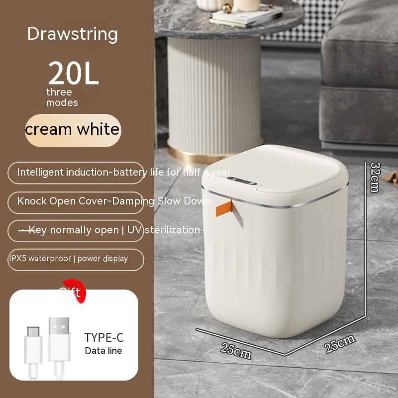 Automatic Smart Dustbin  Smart Trash Can With Lid For Bedroom And Living Room Kitchen Storage Box Trash Can Induction Small Car Box Smart Trash Bin