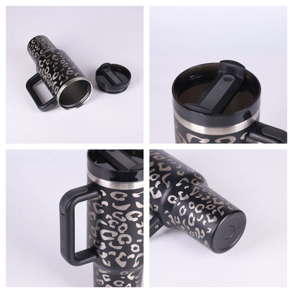 Stainless Steel Coffee Cup 1200ML Spill Proof Vacuum Tumbler With Lid Tapered Mug Gifts For Valentine Lover Suitable For Car Gym Office Travel