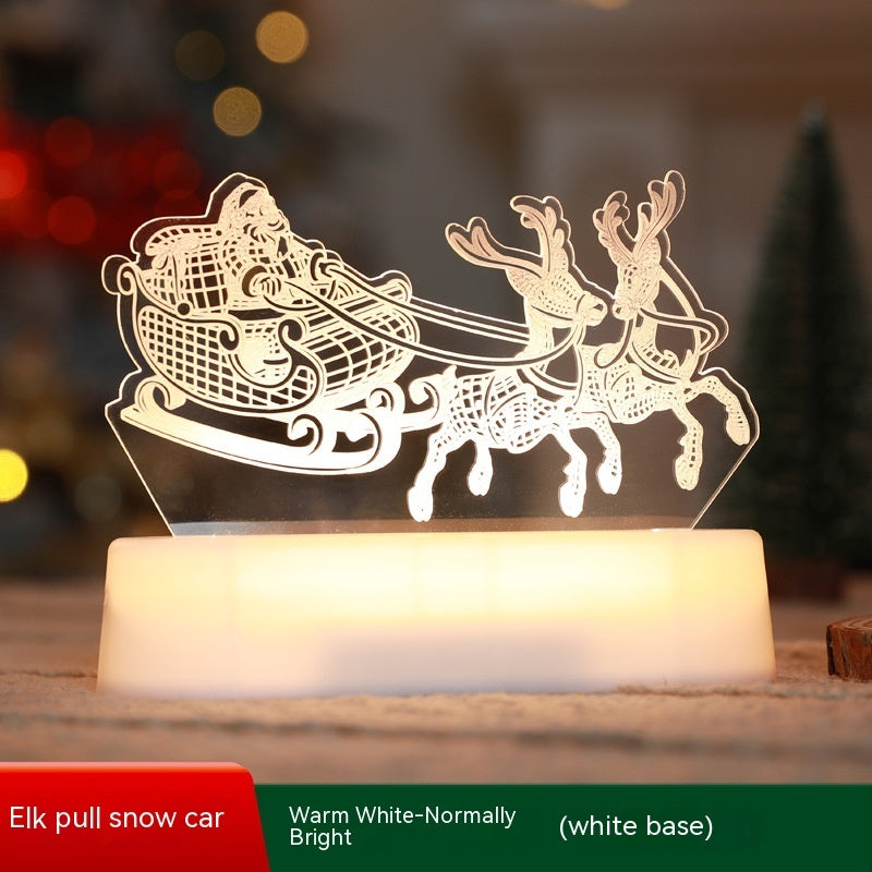 3D LED Christmas Night Light - Acrylic Holiday Lamp for Kids & Home Decor