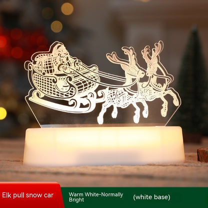 3D LED Christmas Night Light - Acrylic Holiday Lamp for Kids & Home Decor