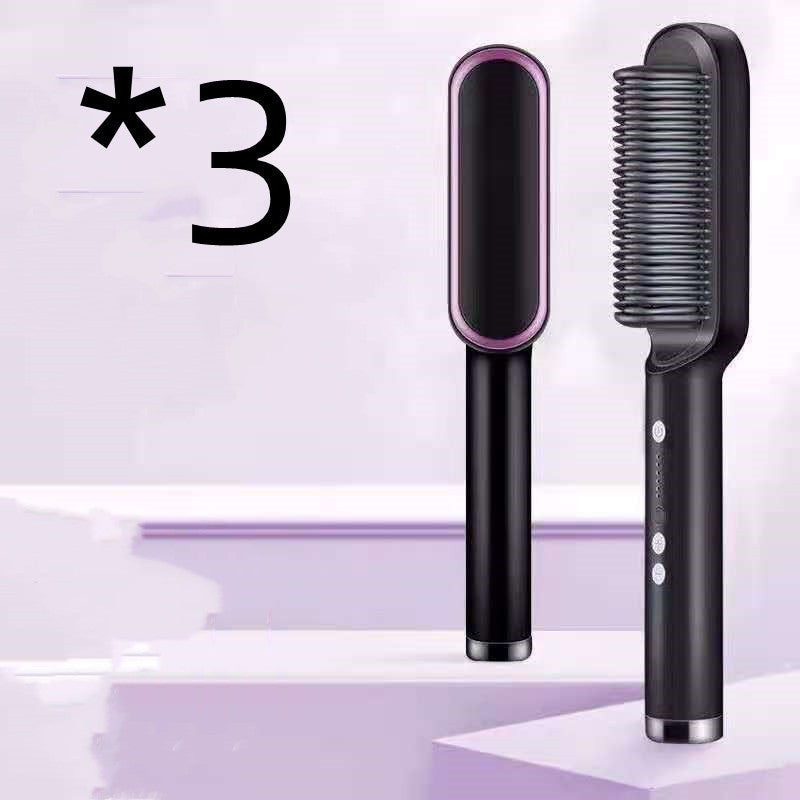 Hair Straightener Hot Comb Negative Ion Curling Tong Dual-purpose Electric Hair Brush New 2 In 1