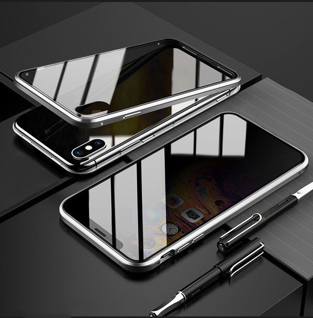 Anti-peep Phone Case Magnetic Protective Shell Magnetic Privacy Glass Case For Phone