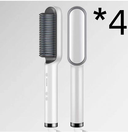 Hair Straightener Hot Comb Negative Ion Curling Tong Dual-purpose Electric Hair Brush New 2 In 1