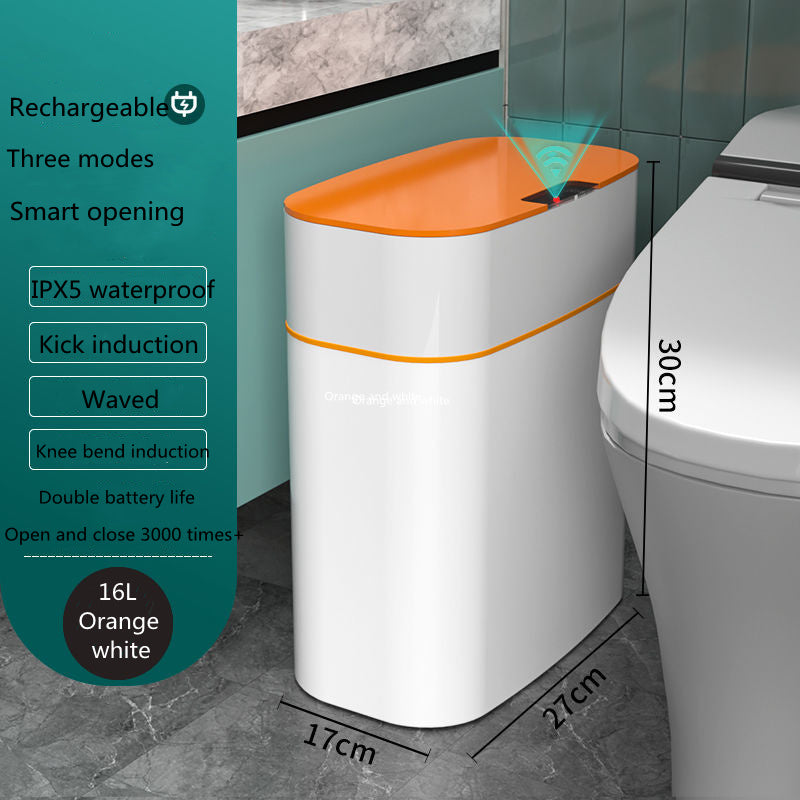 Automatic Smart Dustbin  Smart Trash Can With Lid For Bedroom And Living Room Kitchen Storage Box Trash Can Induction Small Car Box Smart Trash Bin