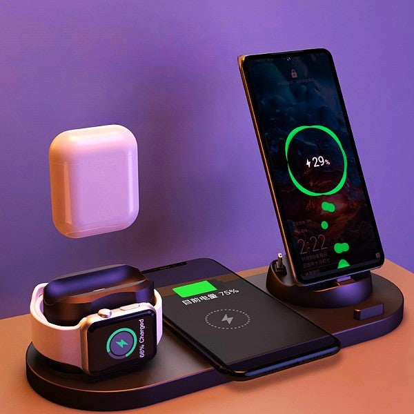 IPhone Wireless Fast Charger For Phone Fast Charging Pad For Phone Watch 6 In 1 Charging Dock Station