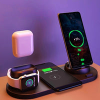 IPhone Wireless Fast Charger For Phone Fast Charging Pad For Phone Watch 6 In 1 Charging Dock Station